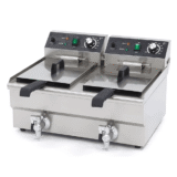 Electric Double Tank Deep Fryer 24 Liter (12*2) With Oil Filter Tap