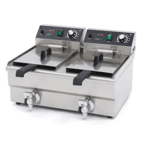 Electric Double Tank Deep Fryer 24 Liter (12*2) With Oil Filter Tap