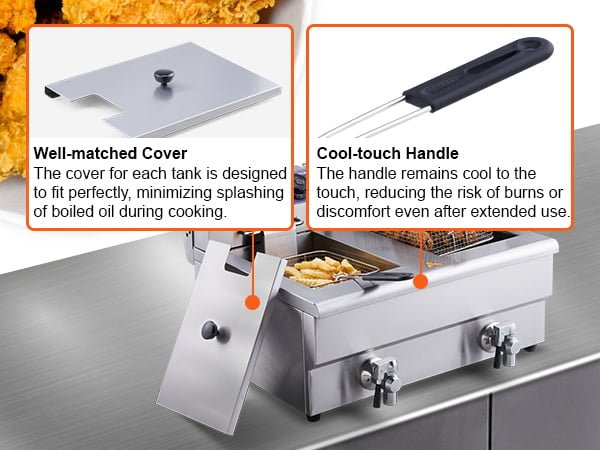 Electric Double Tank Deep Fryer 24 Liter (12*2) With Oil Filter Tap 4 commercial deep fryer es a100 1.21 m