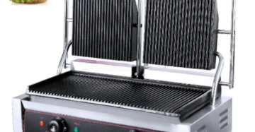 Electric Commercial Sandwich Griller Machine Double Head 10 Inch