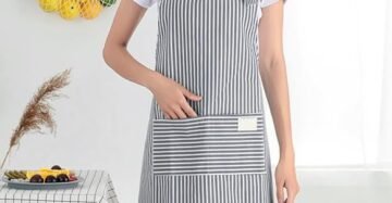 Waterproof Kitchen Apron with Center Pocket and Adjustable Neck Belt