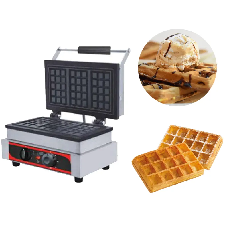 Rectangular Biscuit Waffle Machine 5x3 Inch 3 Slot 5 INAK2021025 watmrkA
