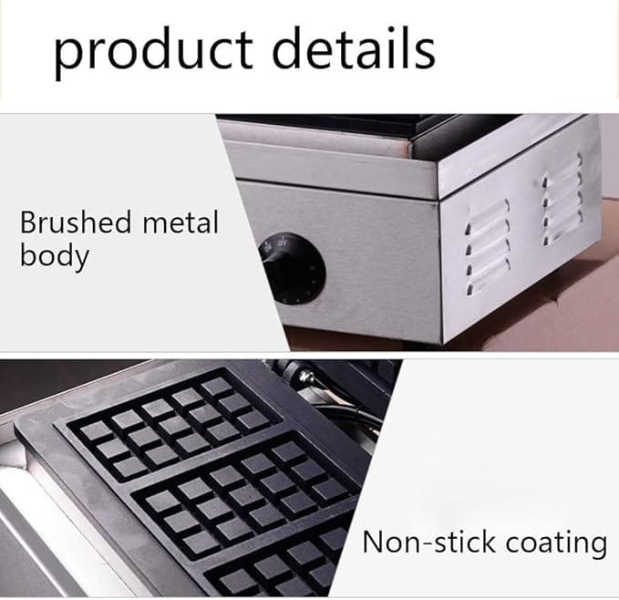 Rectangular Biscuit Waffle Machine 5x3 Inch 3 Slot 7 61S0pigRgL. AC SX679