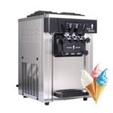 Softy Ice Cream Machine 2+1 Flavor 4.5 Ltr Tabletop SS Heavy Duty