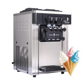 Softy Ice Cream Machine 2+1 Flavor 4.5 Ltr Tabletop SS Heavy Duty